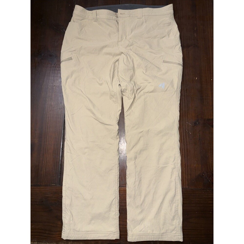 Eddie Bauer First Ascent Women's Sz 16 Tan fleece lined pants w Zip Pockets Warm